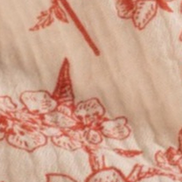 Gaze oiseaux & fleurs rouges